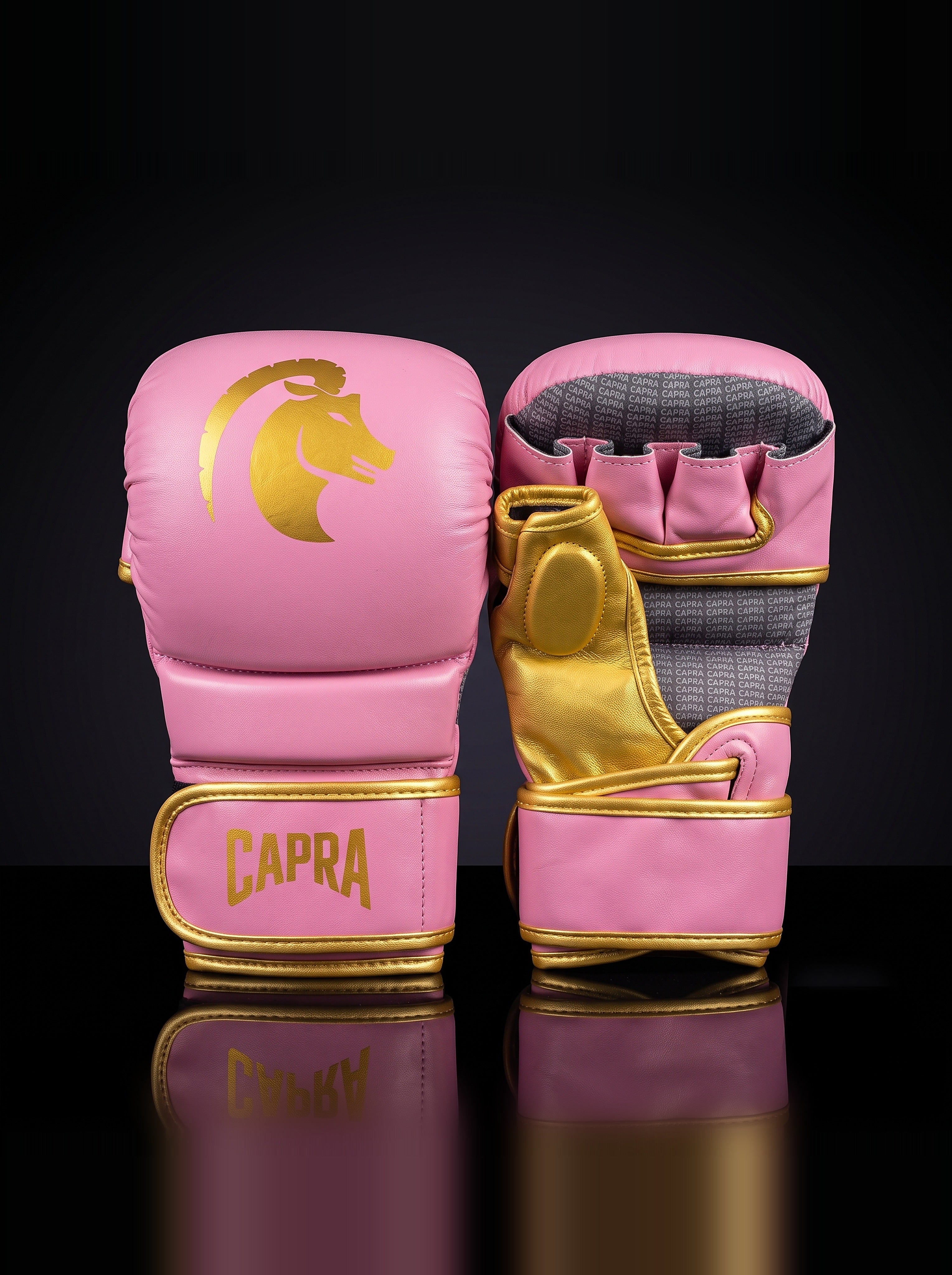 Capra MMA Sparring Gloves Gold Edition roze/goud #Kleur_Roze