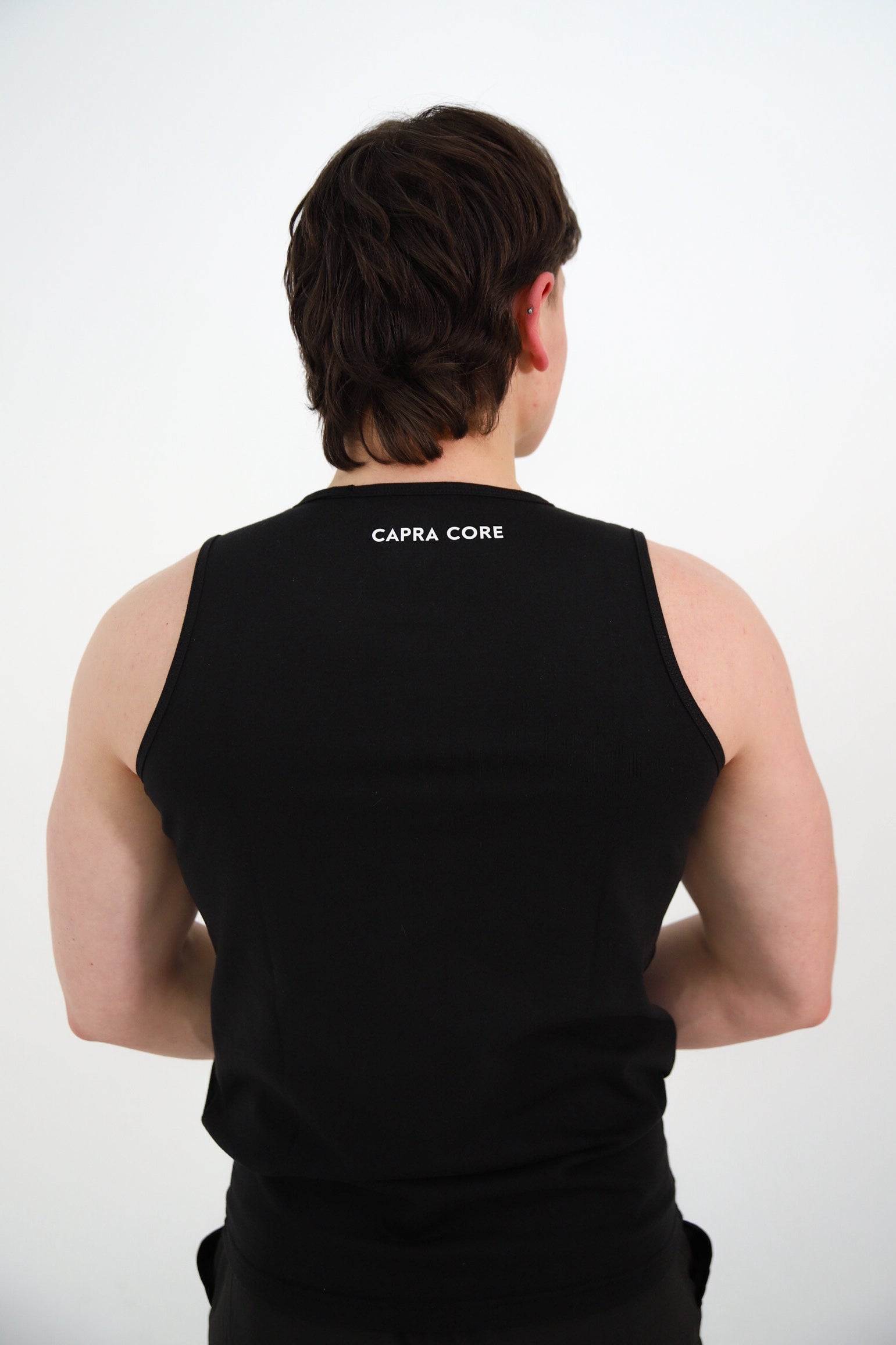 Capra Core zwarte tanktop detail materiaal