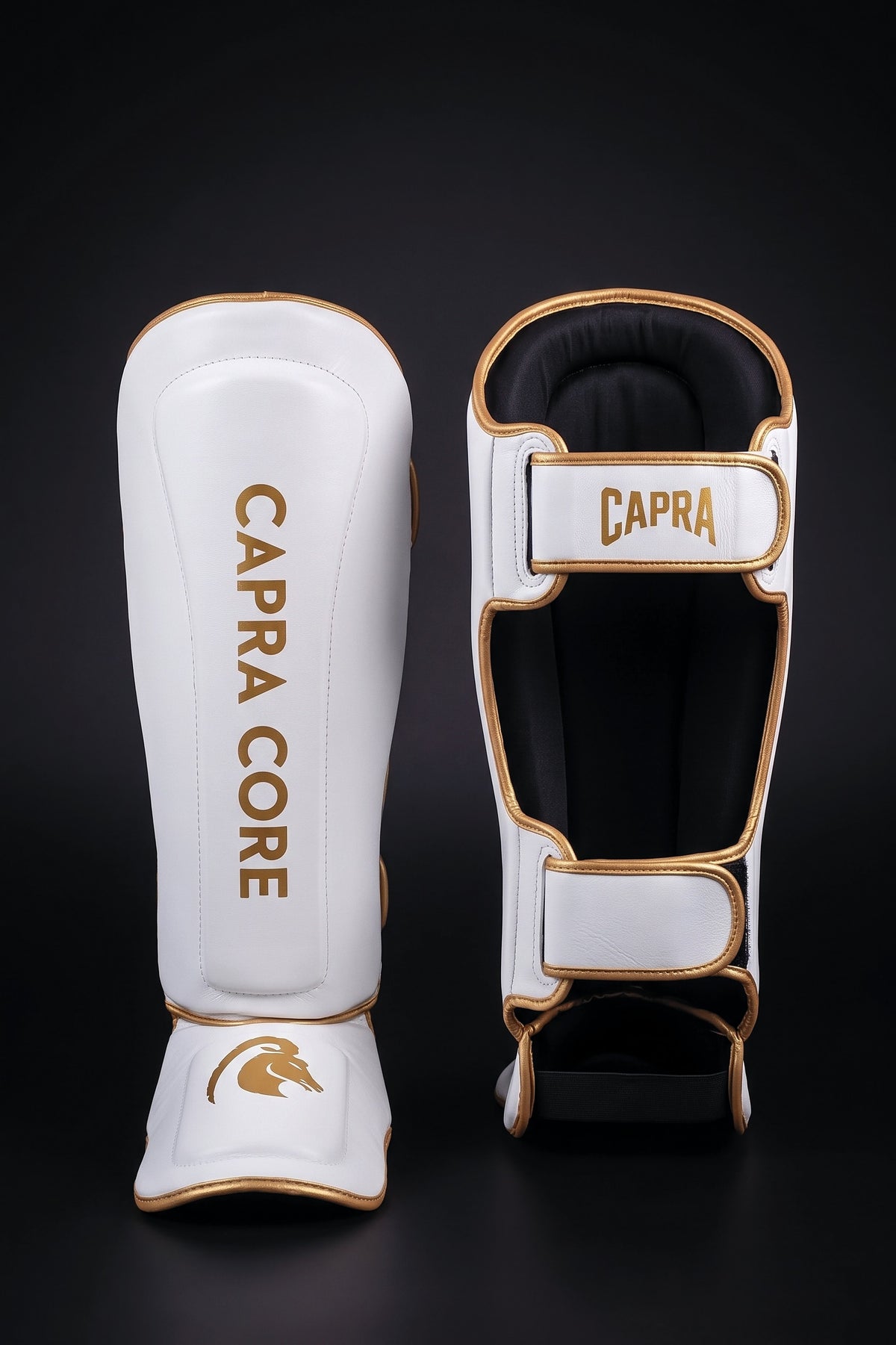 CAPRA Scheenbeschermers Gold Edition wit/goud - voor- en achterkant #Kleur_Wit
