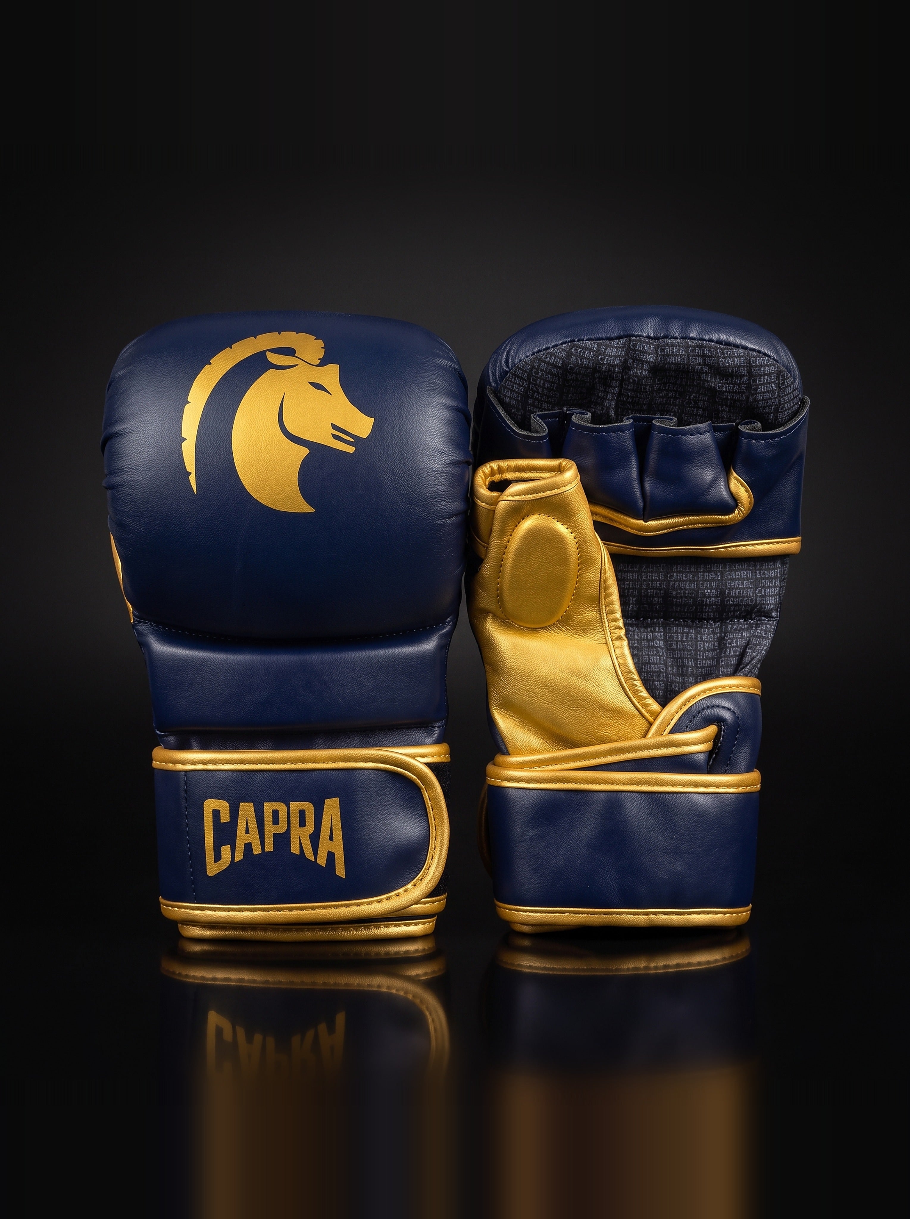 Capra MMA Sparring Gloves Gold Edition navy/goud #Kleur_Navy